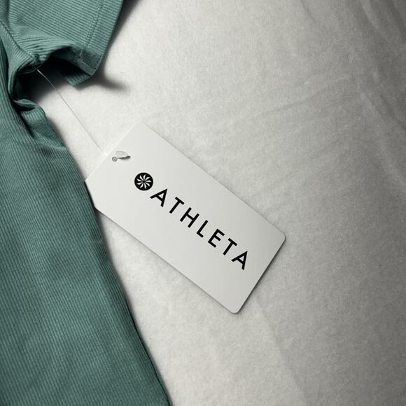 Athleta - Signature Rib Crop Tee -S Green NWT - Picture 2 of 5